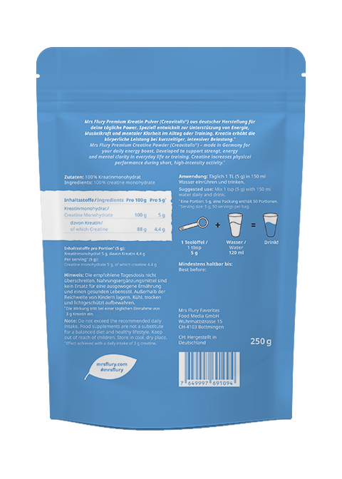 Premium Kreatin Pulver – 100 % Creavitalis® Kreatinmonohydrat aus Deutschland