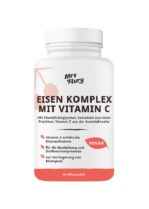 Eisen Komplex Kapseln mit Vitamin C vegan 80 Stück