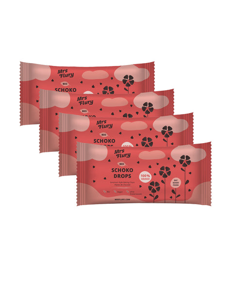 1 kg Schokodrops 100% - American Style Baking Chips (4x250g)