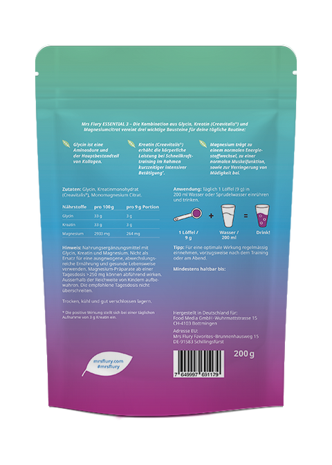 Essential 3 Nährstoffmischung - Kreatin Creavitalis®, Glycin und Magnesium