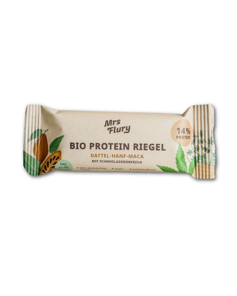 Bio Protein Riegel Hanf-Maca 14% Protein mit Schokoladenüberzug 42 g